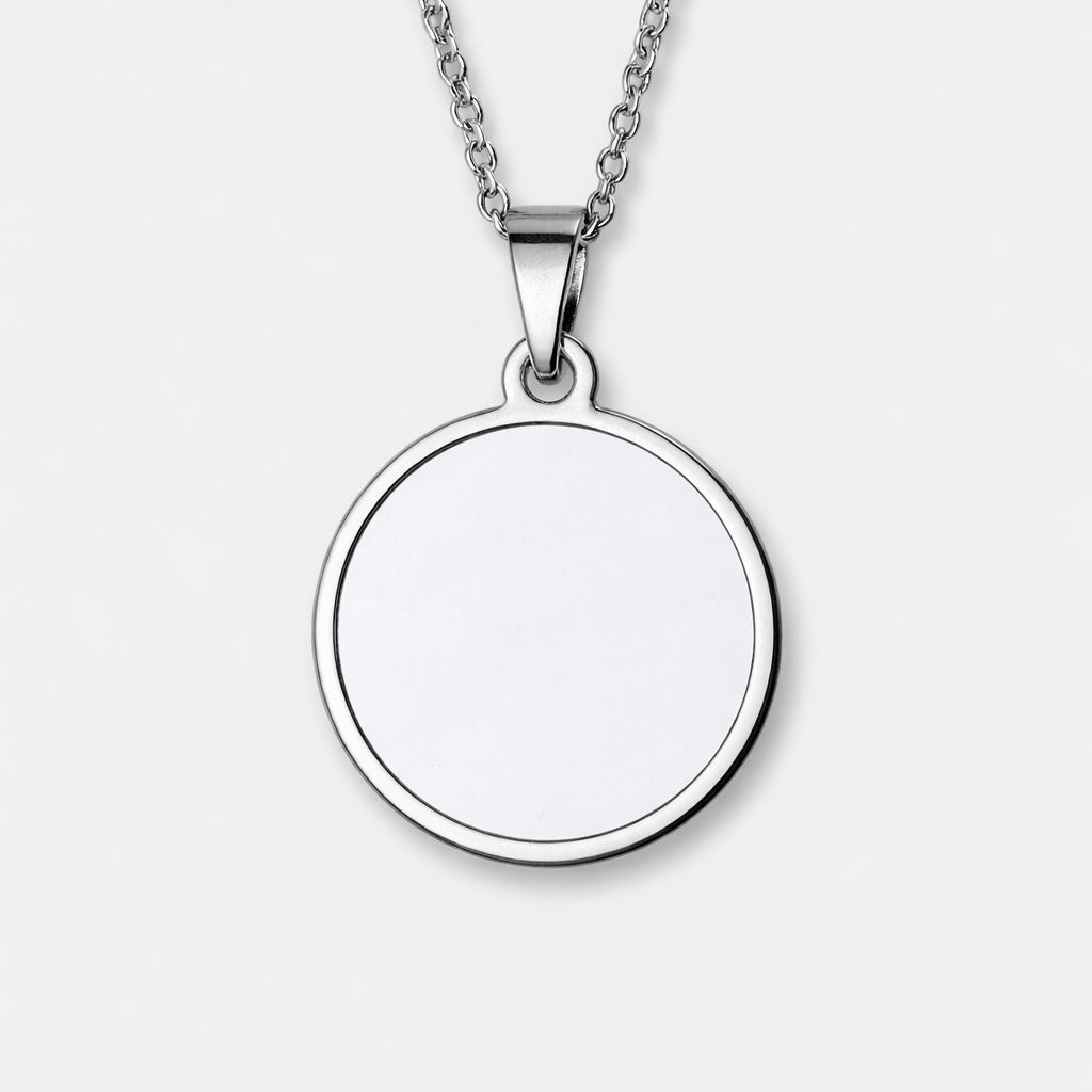 Minimal Round Photo Necklace – Custom Stainless Steel | Aura Moment 