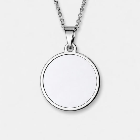 Minimal Round Photo Necklace – Custom Stainless Steel | Aura Moment 