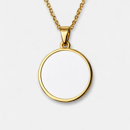 Minimal Round Photo Necklace – Custom Stainless Steel | Aura Moment 