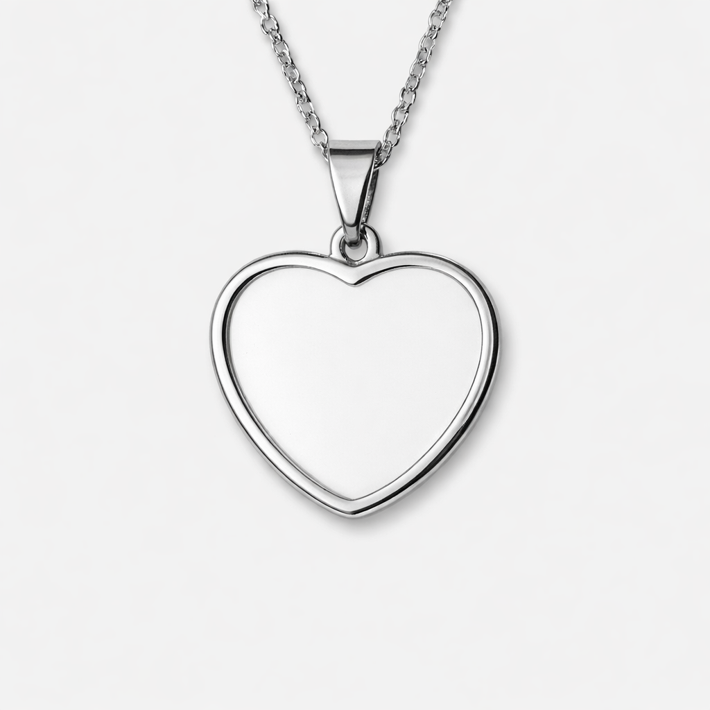 Custom Heart Photo Necklace – Stainless Steel Memory Pendant | Aura Moment