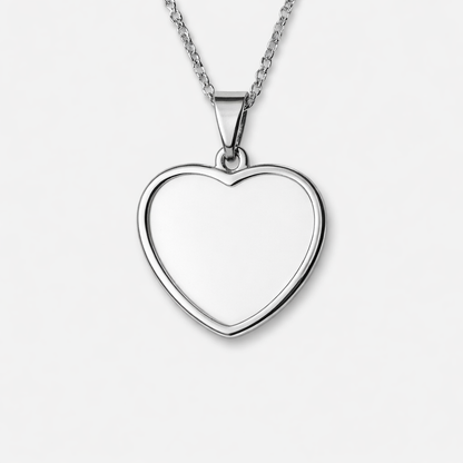Custom Heart Photo Necklace – Stainless Steel Memory Pendant | Aura Moment