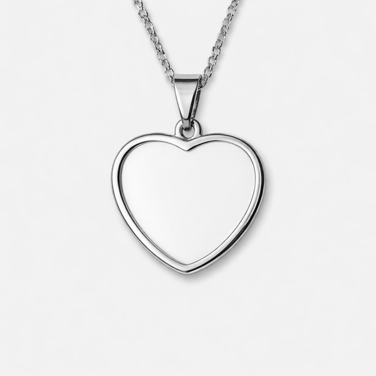 Custom Heart Photo Necklace – Stainless Steel Memory Pendant | Aura Moment