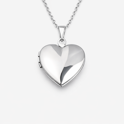 Heart Photo Locket Necklace – Holds 1–2 Photos | Stainless Steel | Aura Moment