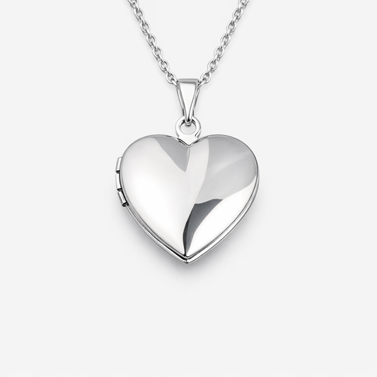 Heart Photo Locket Necklace – Holds 1–2 Photos | Stainless Steel | Aura Moment