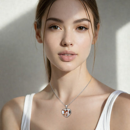 Custom Heart Photo Necklace – Stainless Steel Memory Pendant | Aura Moment