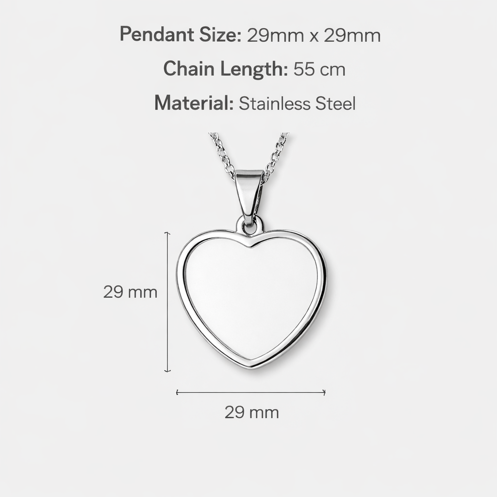 Custom Heart Photo Necklace – Stainless Steel Memory Pendant | Aura Moment
