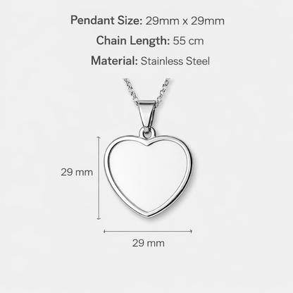 Custom Heart Photo Necklace – Stainless Steel Memory Pendant | Aura Moment