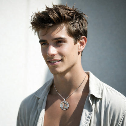 Minimal Round Photo Necklace – Custom Stainless Steel | Aura Moment 