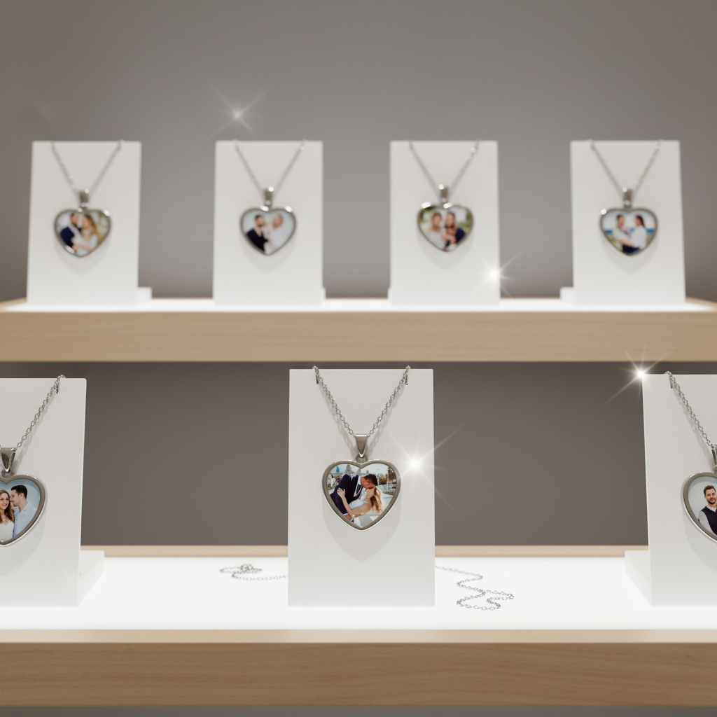 Custom Heart Photo Necklace – Stainless Steel Memory Pendant | Aura Moment