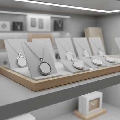 Rotating Photo Necklace – Stainless Steel Round Pendant | Aura Moment